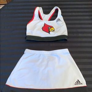Adidas University of Louisville Bra and Skort Set